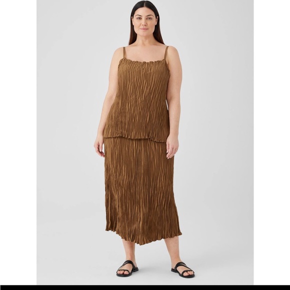 Eileen Fisher Tops - Eileen Fisher Bronze Pleated Camisole Size 1X